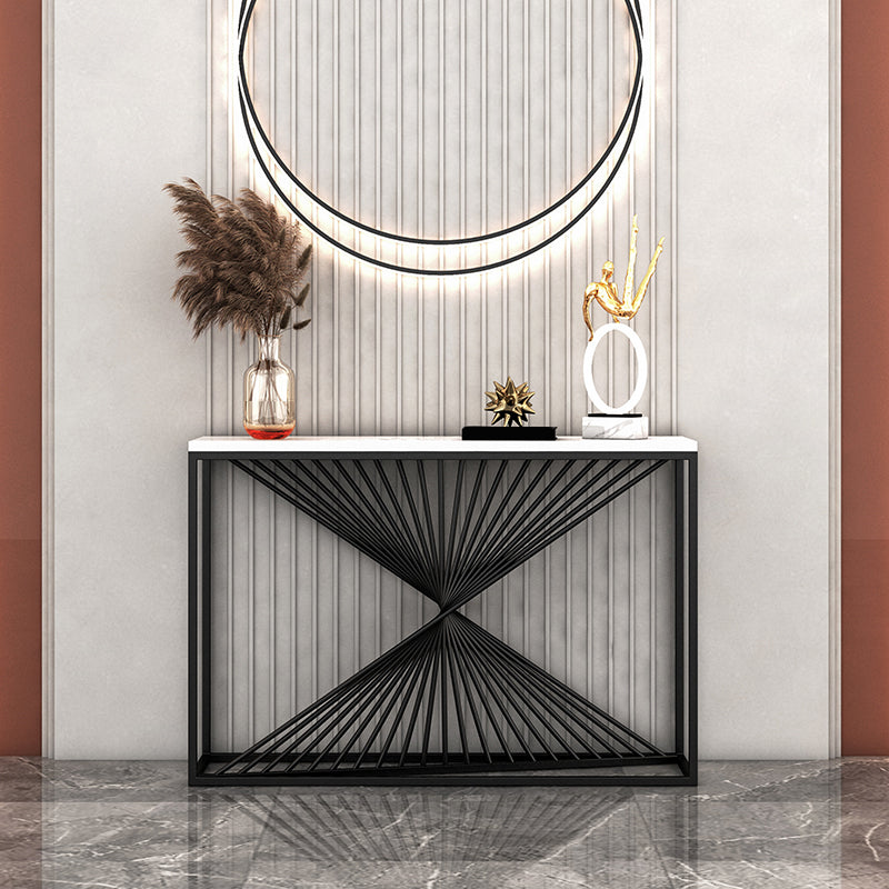 Contemporary Iron Console Table Rectangle Frame Stain Resistant Console Sofa Table