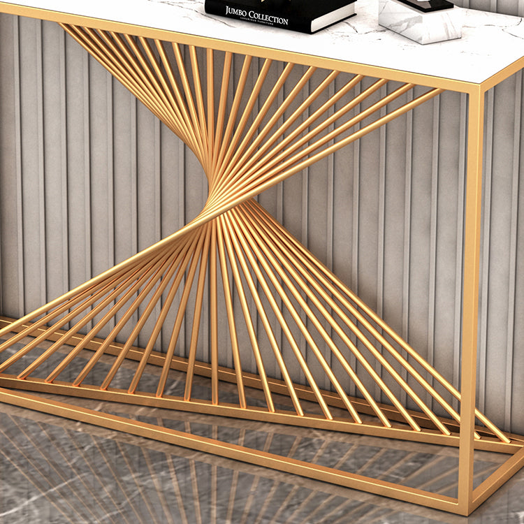 Contemporary Iron Console Table Rectangle Frame Stain Resistant Console Sofa Table