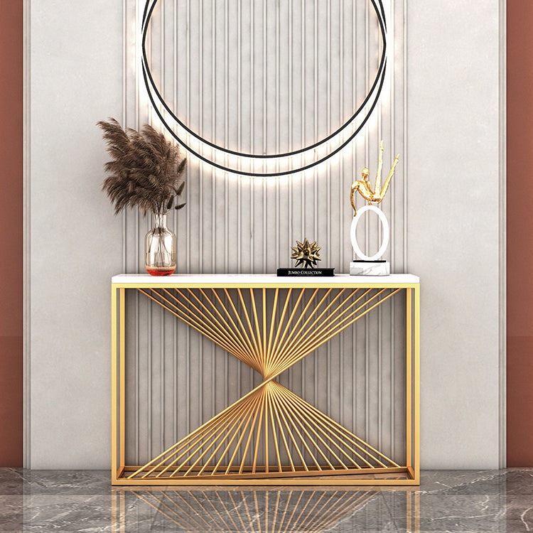 Contemporary Iron Console Table Rectangle Frame Stain Resistant Console Sofa Table