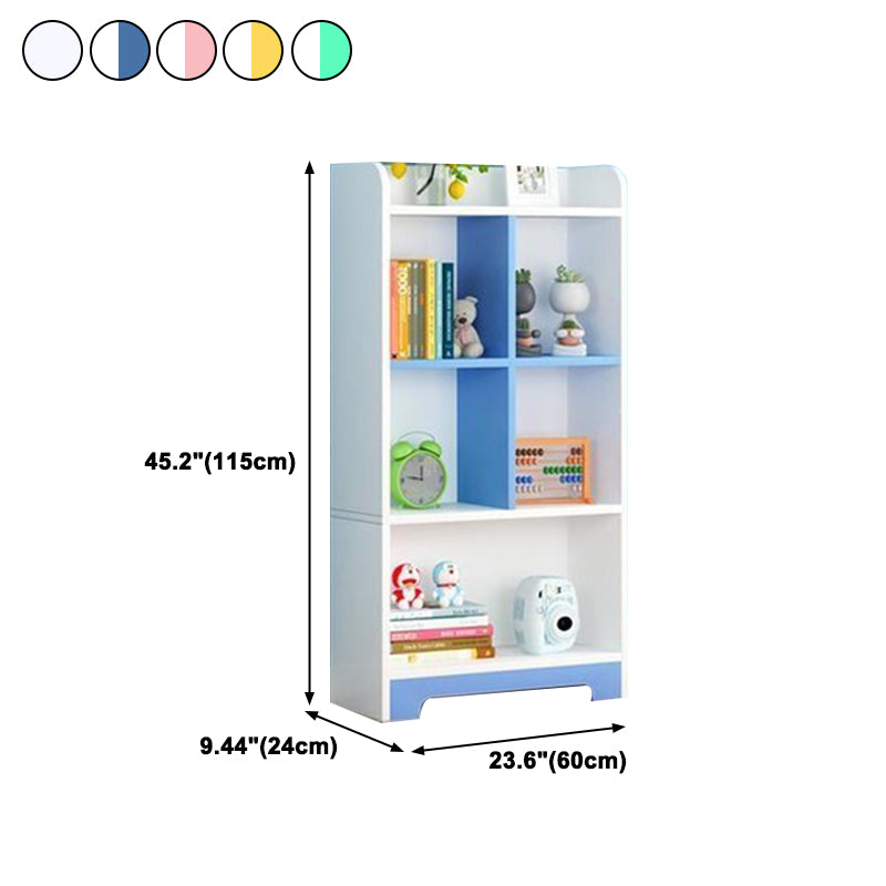 Vertical Wooden Bookcase White Closed Storage Bookshelf for Home Office