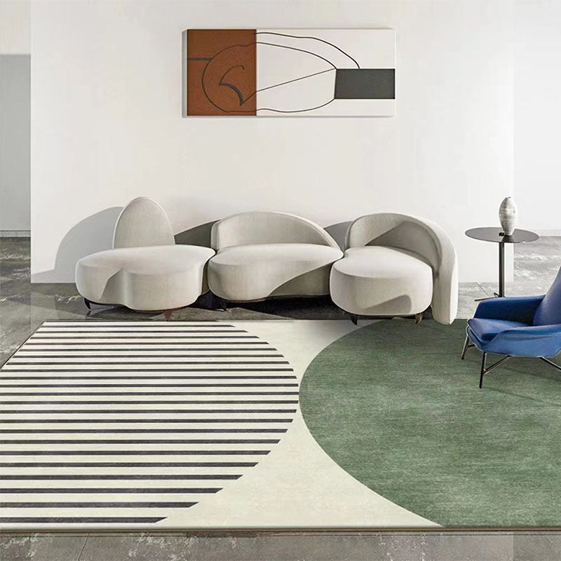 Minimalist Rug Simplicity Geometric Carpet Polyester Stain Resistant Carpet for Home Decor
