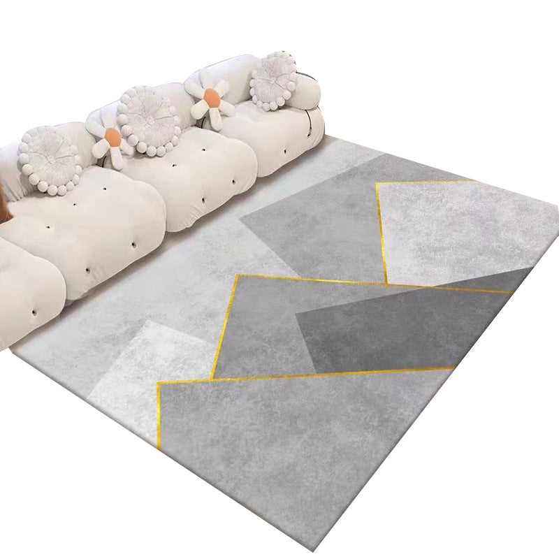 Minimalist Rug Simplicity Geometric Carpet Polyester Stain Resistant Carpet for Home Decor