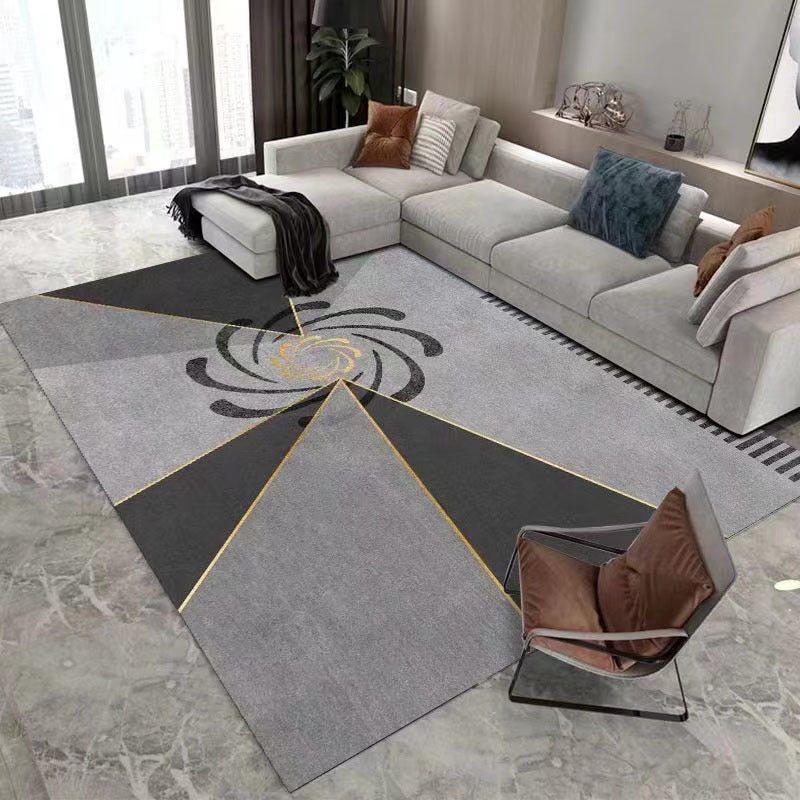 Minimalist Rug Simplicity Geometric Carpet Polyester Stain Resistant Carpet for Home Decor