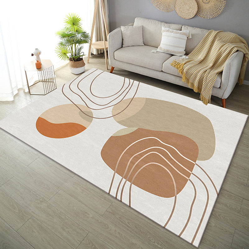 Simplicity Carpet Contemporary Polyester Rug Washable Indoor Rug for Home Decor