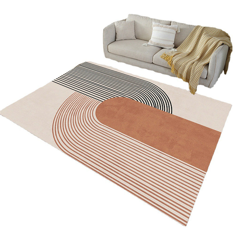 Simplicity Carpet Contemporary Polyester Rug Washable Indoor Rug for Home Decor