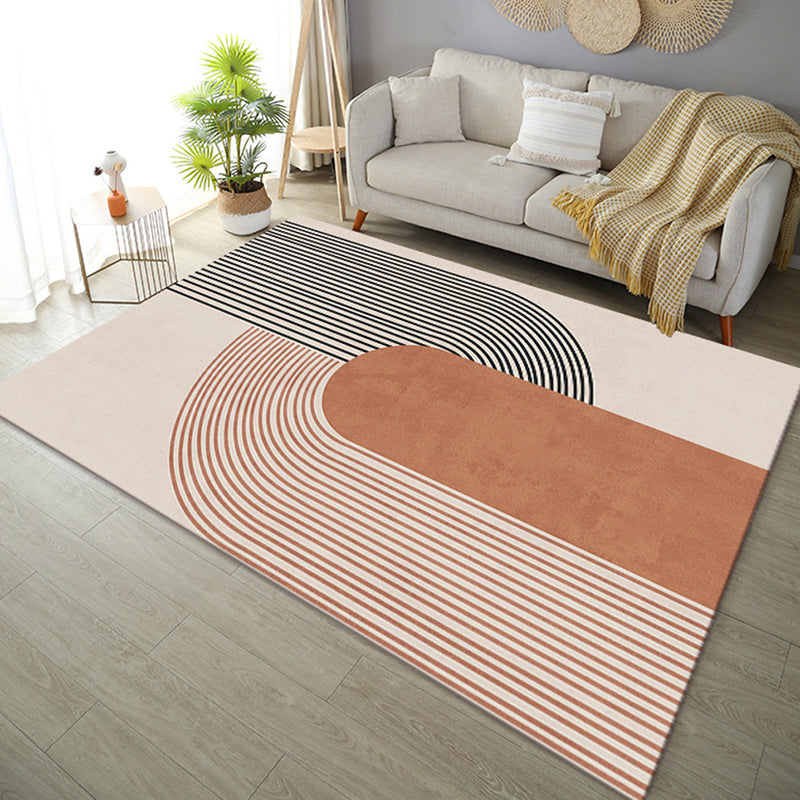 Simplicity Carpet Contemporary Polyester Rug Washable Indoor Rug for Home Decor