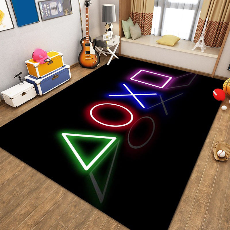 Trendy Gamepad Printed Carpet Polyester Indoor Rug Pet Friendly Rug for Adult's Bedroom