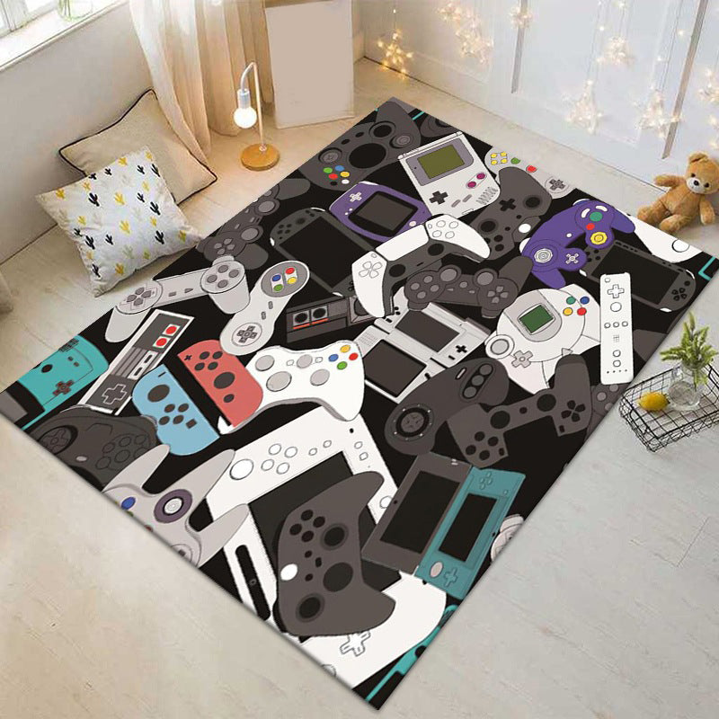 Trendy Gamepad Printed Carpet Polyester Indoor Rug Pet Friendly Rug for Adult's Bedroom