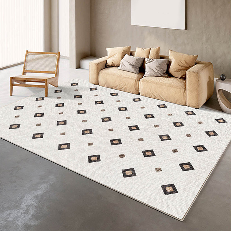 Light Grey Casual Rug Polyester Striped Indoor Rug Washable Rug for Home Decor