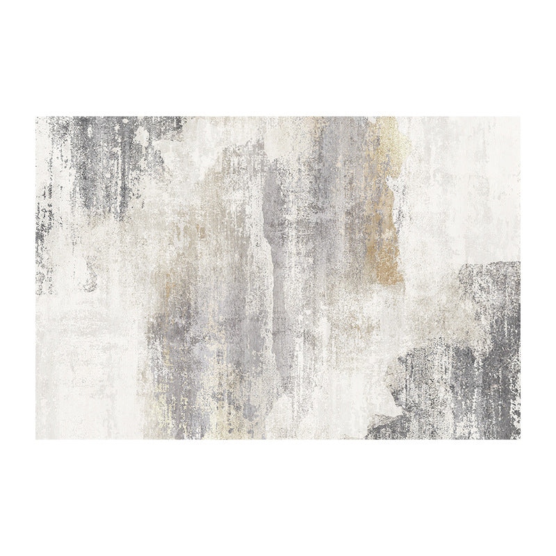 Light Grey Casual Rug Polyester Striped Indoor Rug Washable Rug for Home Decor