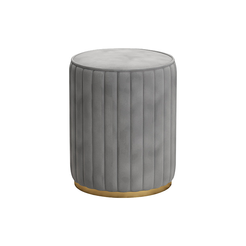 Gorgeous Round Ottoman Solid Color Stain Resistant Velvet Ottoman Stool