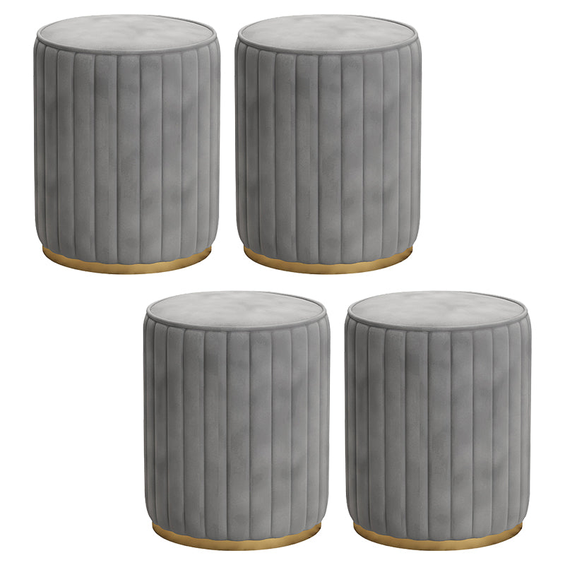 Gorgeous Round Ottoman Solid Color Stain Resistant Velvet Ottoman Stool