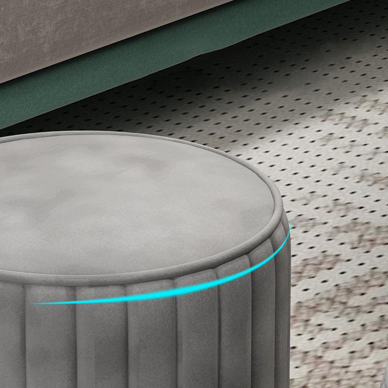 Gorgeous Round Ottoman Solid Color Stain Resistant Velvet Ottoman Stool