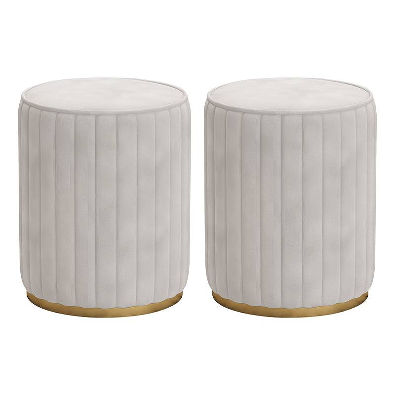 Gorgeous Round Ottoman Solid Color Stain Resistant Velvet Ottoman Stool