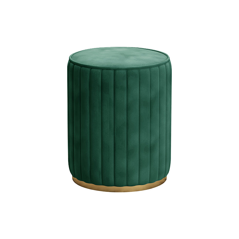 Gorgeous Round Ottoman Solid Color Stain Resistant Velvet Ottoman Stool