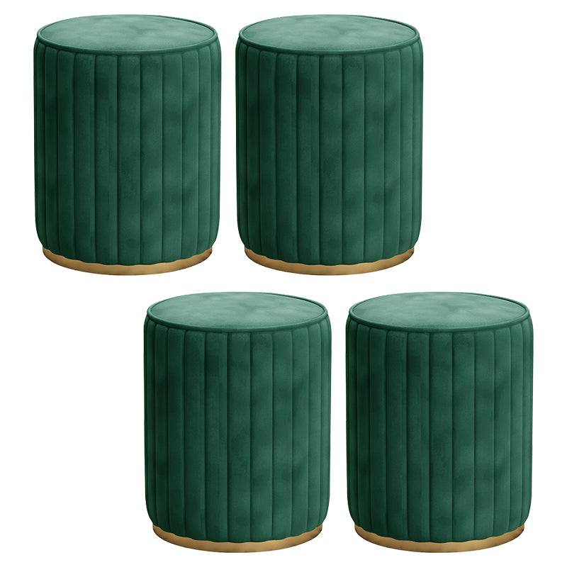 Gorgeous Round Ottoman Solid Color Stain Resistant Velvet Ottoman Stool