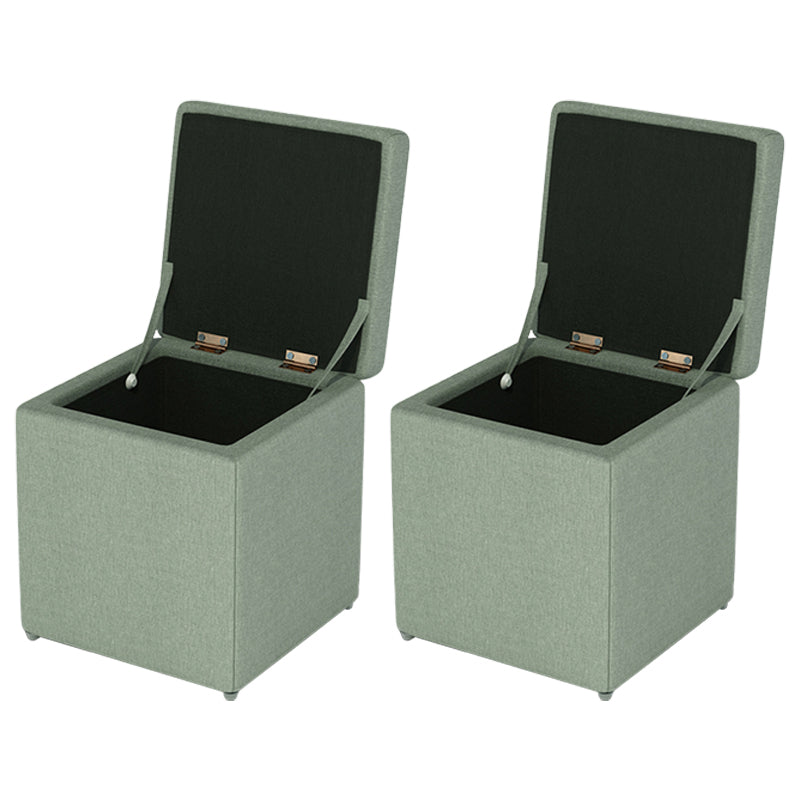 Tufted Mildew Resistant Ottoman Faux Leather Square Mid-Century Modern Cube Ottoman