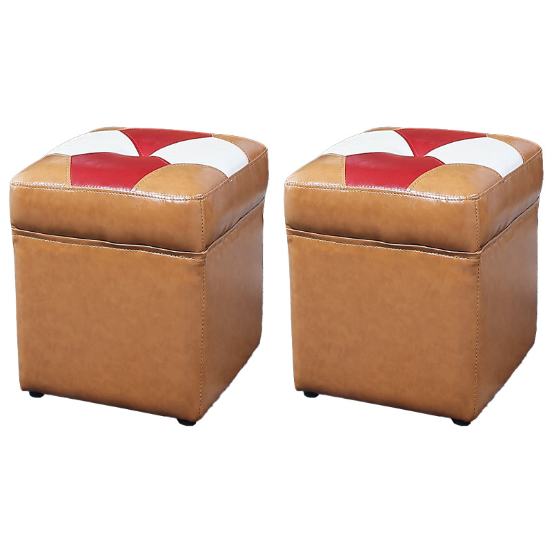 Water Resistant Round Standard Modern Color Lump Leather Ottoman