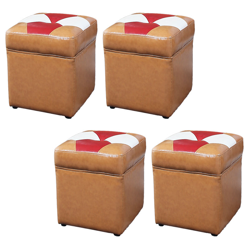 Water Resistant Round Standard Modern Color Lump Leather Ottoman