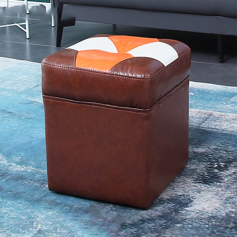 Water Resistant Round Standard Modern Color Lump Leather Ottoman