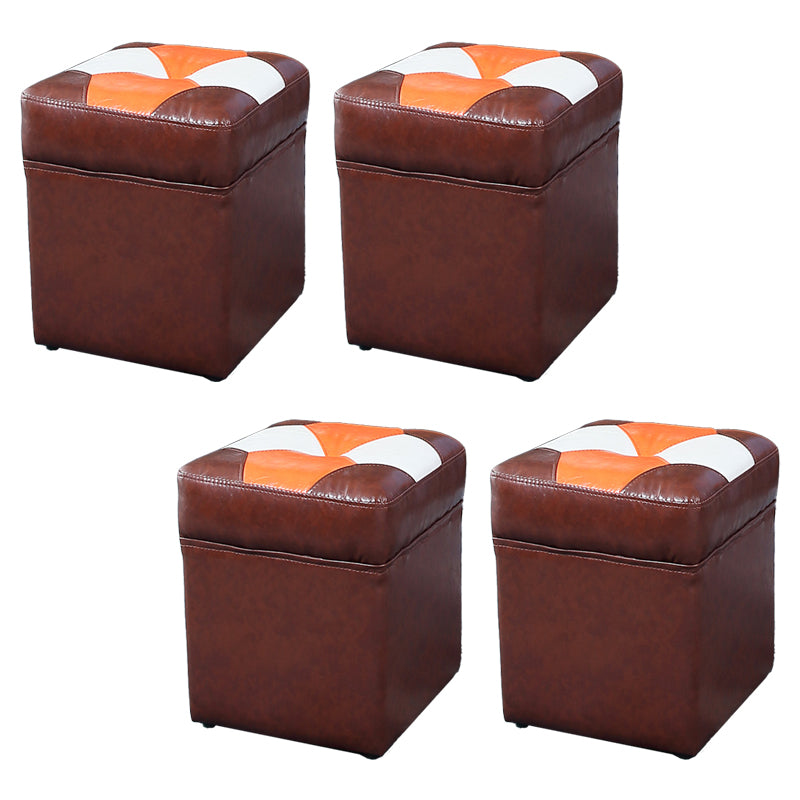 Water Resistant Round Standard Modern Color Lump Leather Ottoman