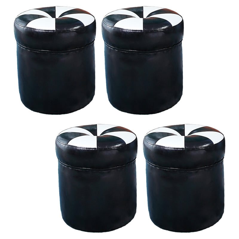 Water Resistant Round Standard Modern Color Lump Leather Ottoman