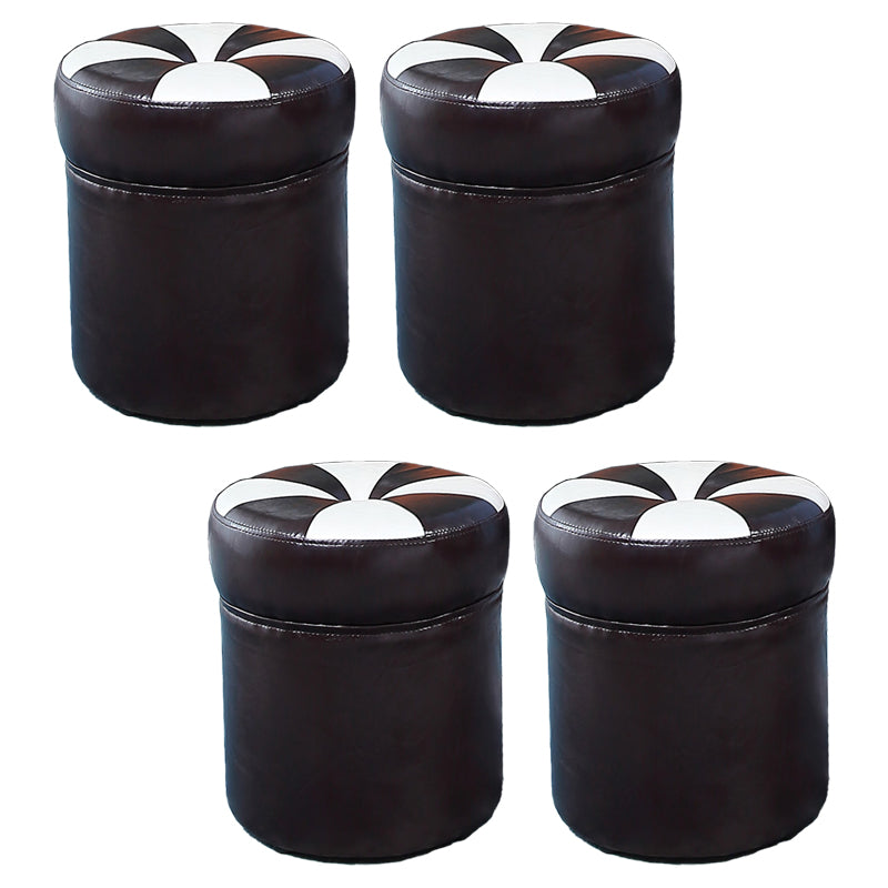 Water Resistant Round Standard Modern Color Lump Leather Ottoman