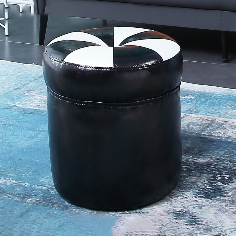Water Resistant Round Standard Modern Color Lump Leather Ottoman