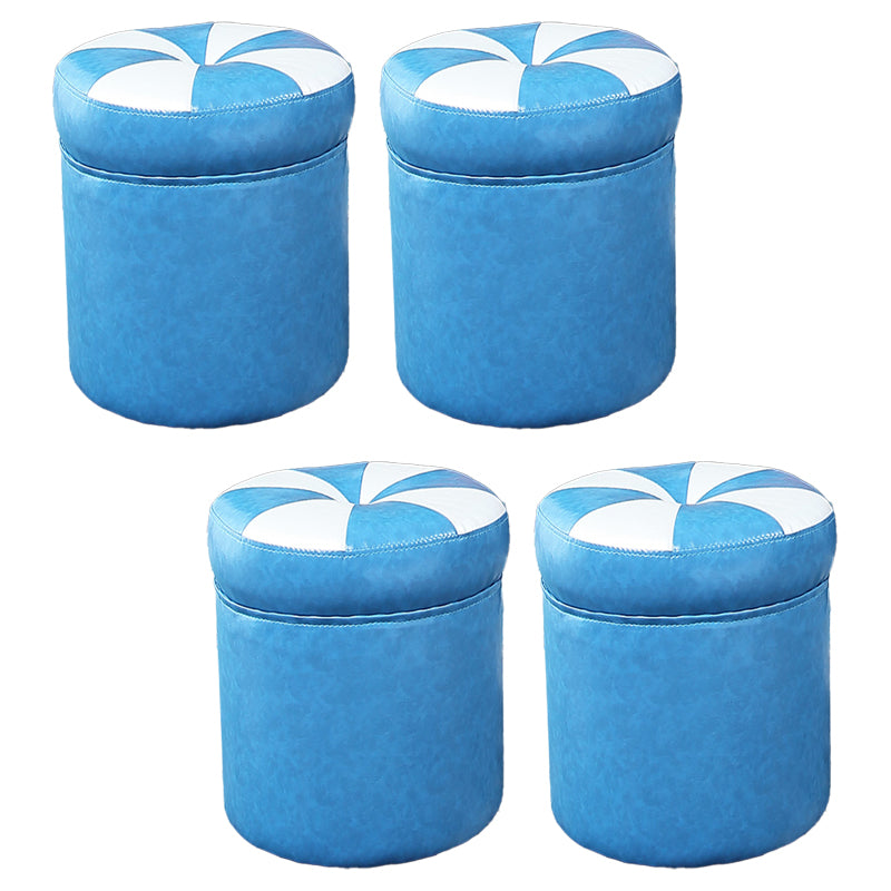 Water Resistant Round Standard Modern Color Lump Leather Ottoman