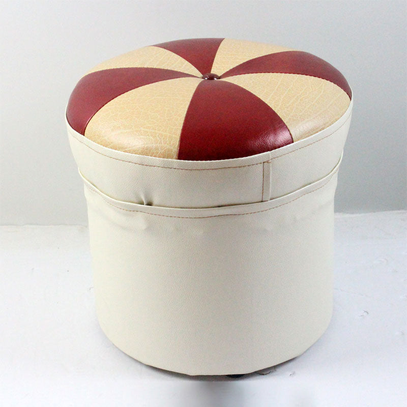 Water Resistant Round Standard Modern Color Lump Leather Ottoman