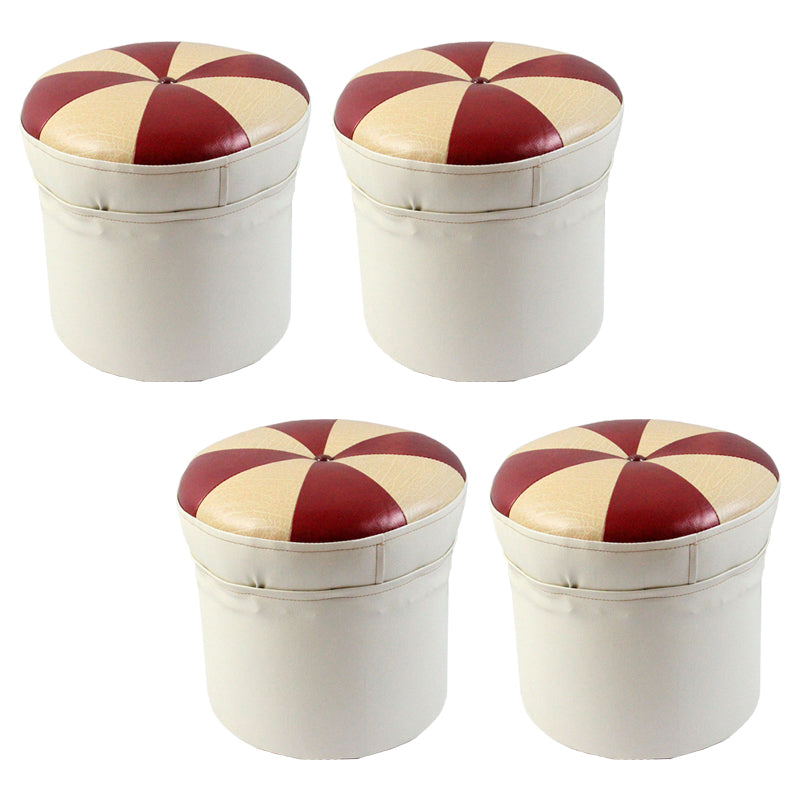 Water Resistant Round Standard Modern Color Lump Leather Ottoman