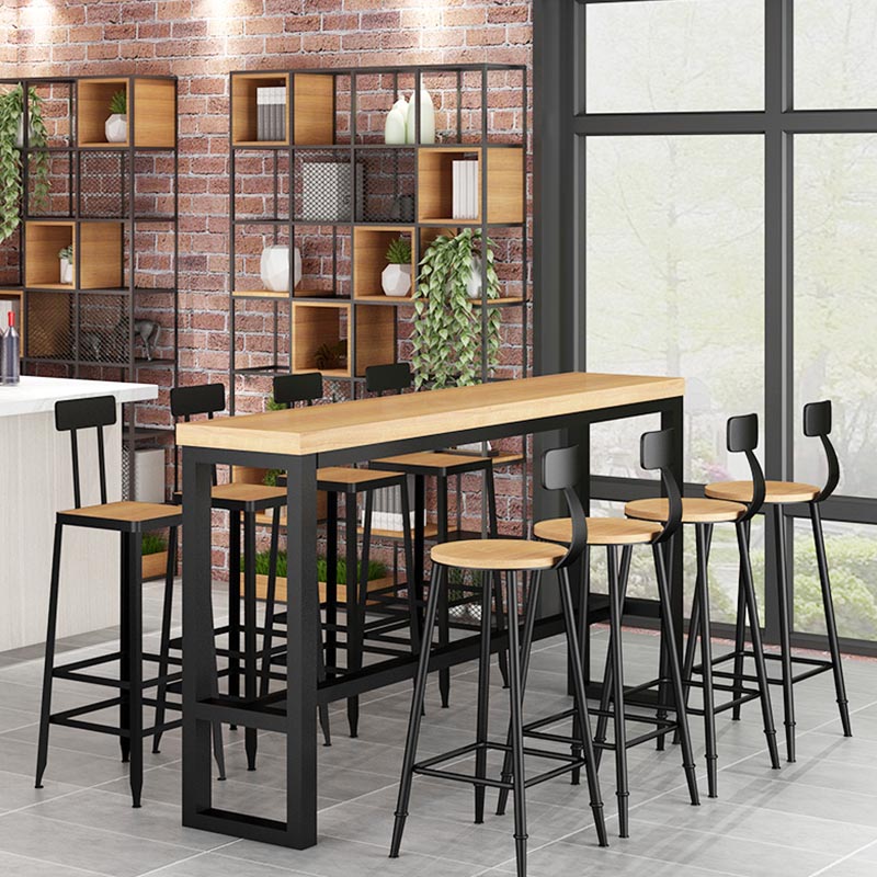 Solid Wood Pub Dining Set 1/2/5/9 Pieces Rectangle Indoor Glam Counter Height Set