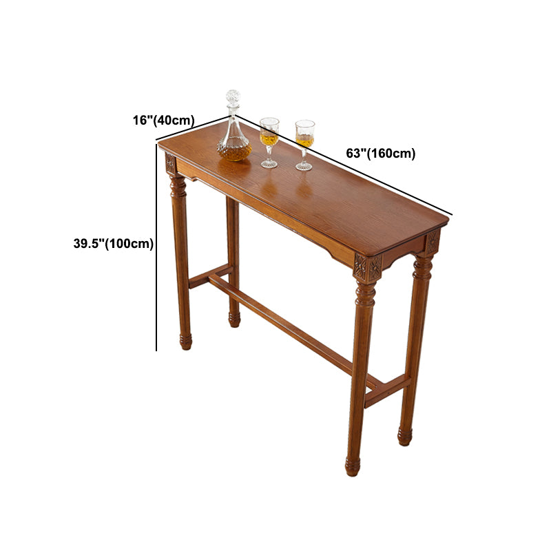 Modern Style Bar Table 1/3 Pieces Brown Colour Solid Wood Counter Table