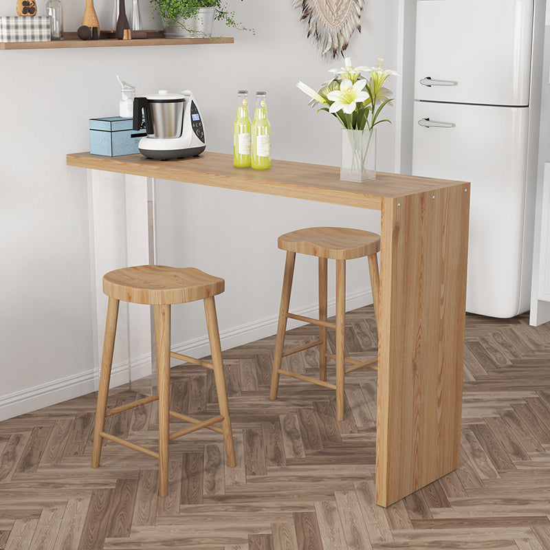 Luxurious Rectangle Solid Wood Bar Table Set 1/3 Pieces Counter Table with Backless Stools