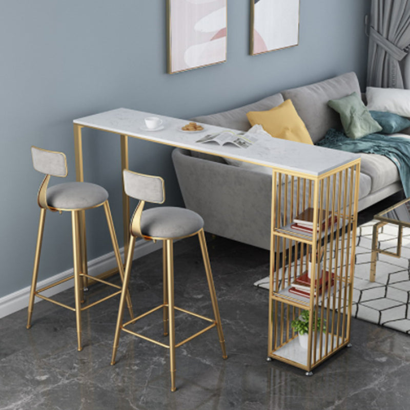 Glam Style Bar Table 1/2/3 Pieces Rectangle Faux Marble Counter Table