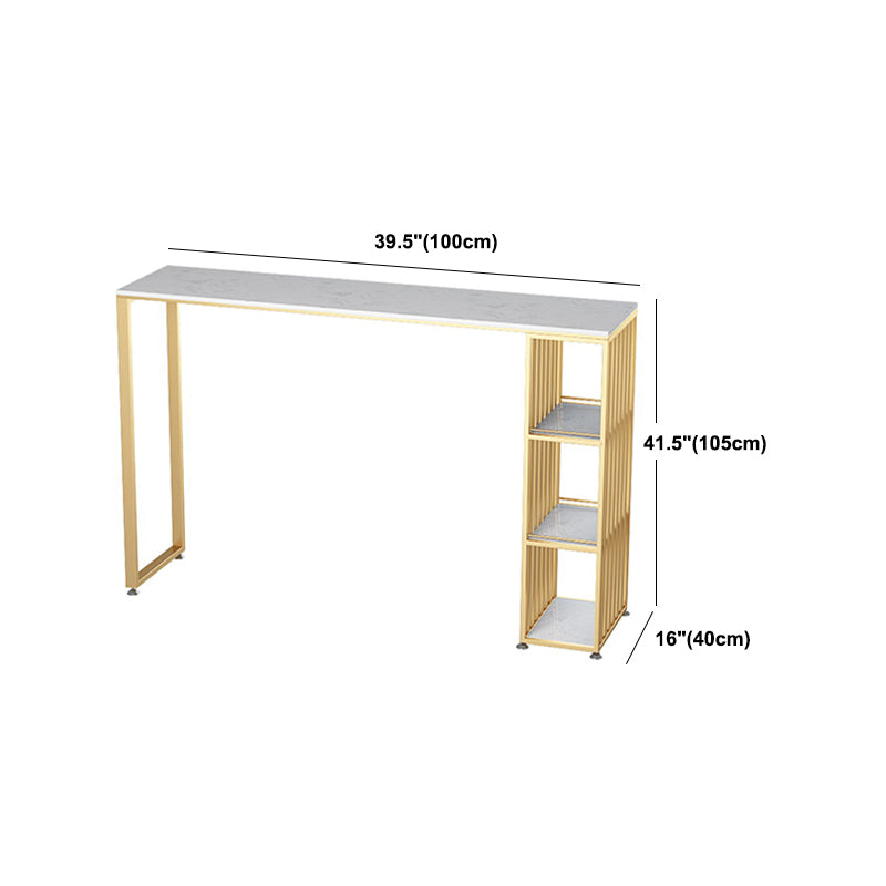 Glam Style Bar Table 1/2/3 Pieces Rectangle Faux Marble Counter Table