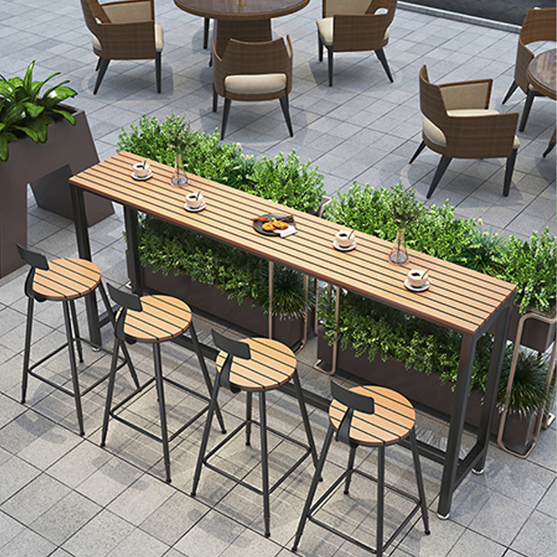 Outdoor 1/2/4/5 Pieces Counter Set Rectangle Industrial Metal Bar Pub Table Set