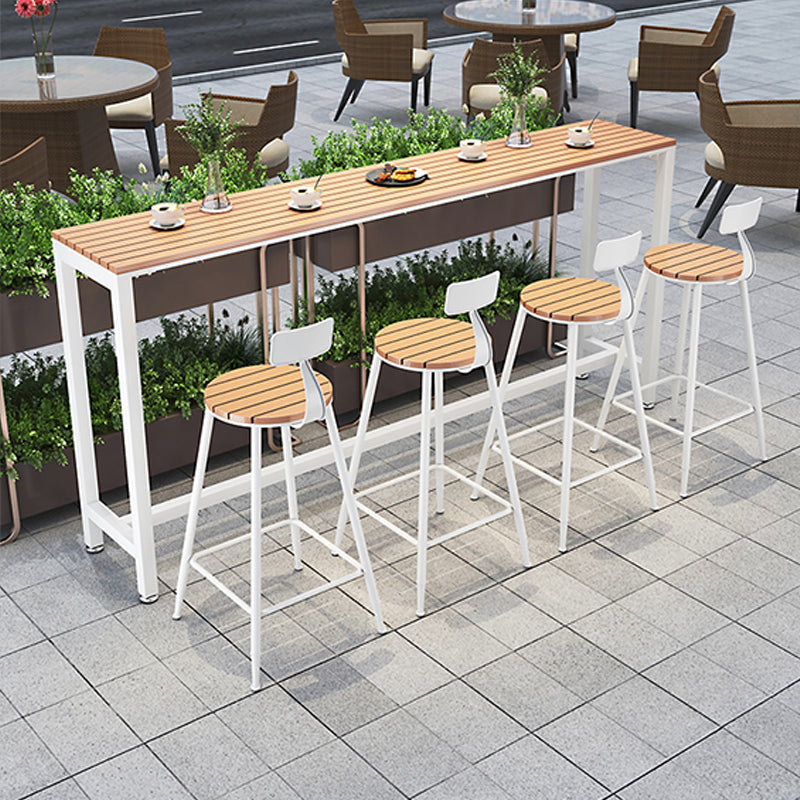 Outdoor 1/2/4/5 Pieces Counter Set Rectangle Industrial Metal Bar Pub Table Set