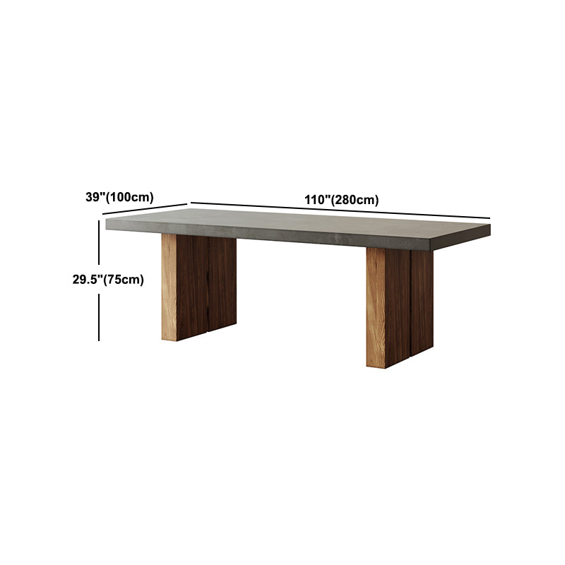 Modern 1/5 Pieces Dining Set Rectangle Pine Wood Dining Table for Living Room