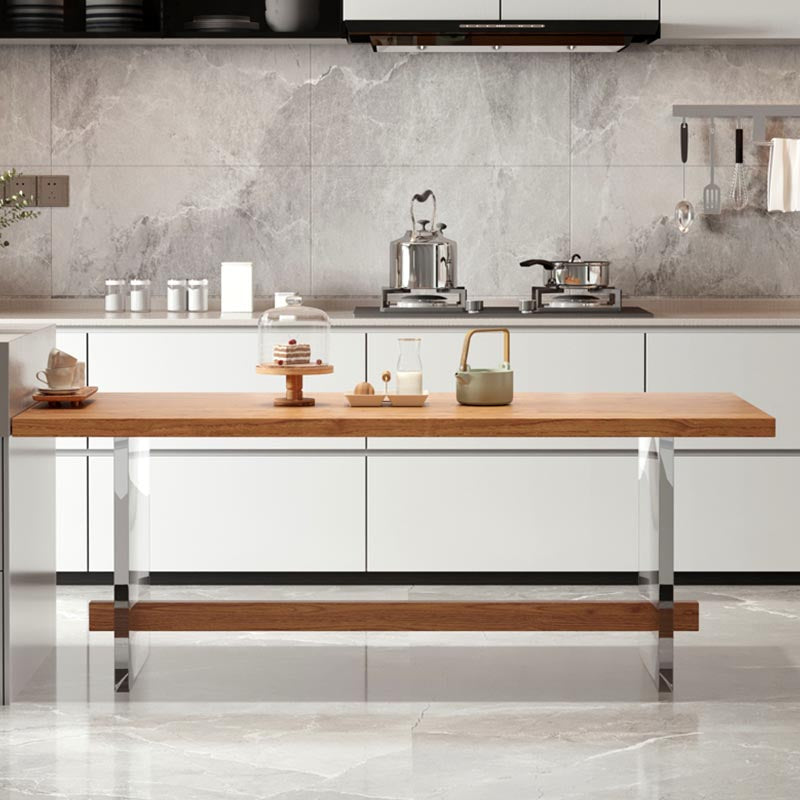 Rectangle 1/2/5/7 Pieces Dining Set Acrylic Base Dining Furniture in Natural