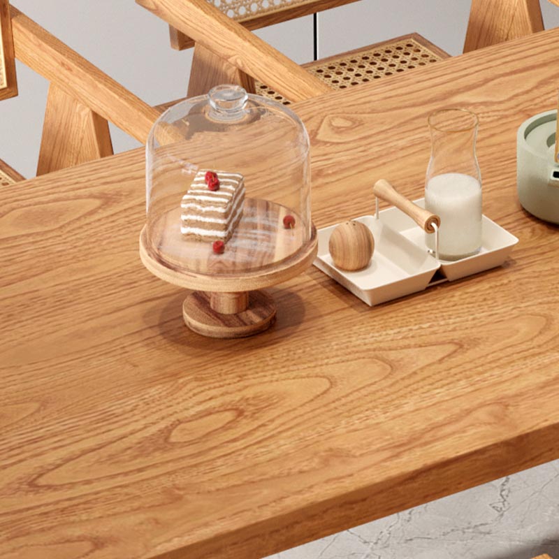 Rectangle 1/2/5/7 Pieces Dining Set Acrylic Base Dining Furniture in Natural