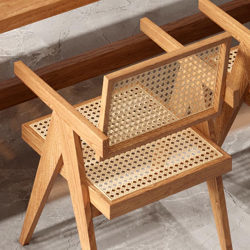 Rectangle 1/2/5/7 Pieces Dining Set Acrylic Base Dining Furniture in Natural