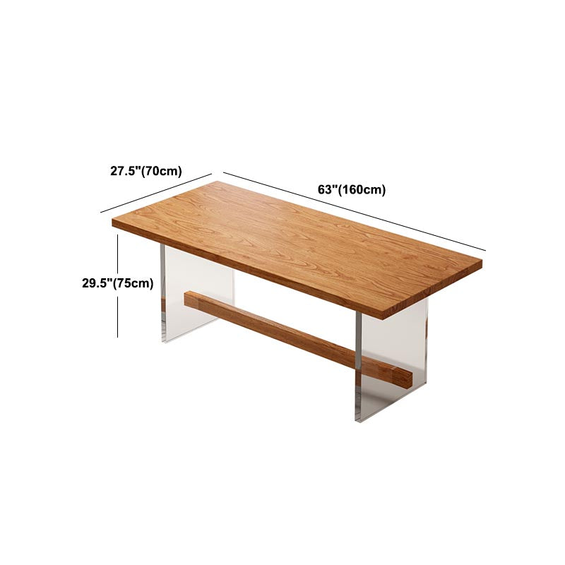 Rectangle 1/2/5/7 Pieces Dining Set Acrylic Base Dining Furniture in Natural