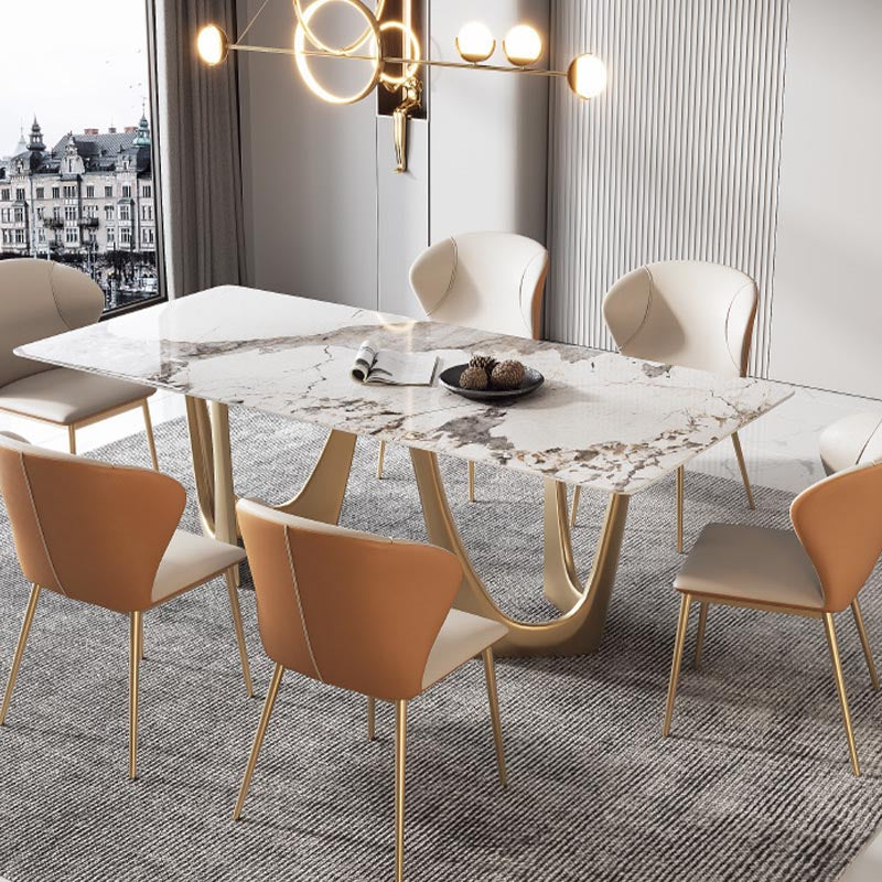 Designer Style Sintered Stone Top Dining Table Set Rectangular 1/4/5/7 Pieces Dining Set