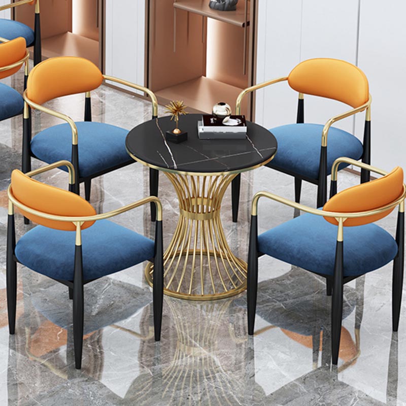 Glam Dining Set Stone 1/4/5 Pieces Dining Gold Furniture for Home