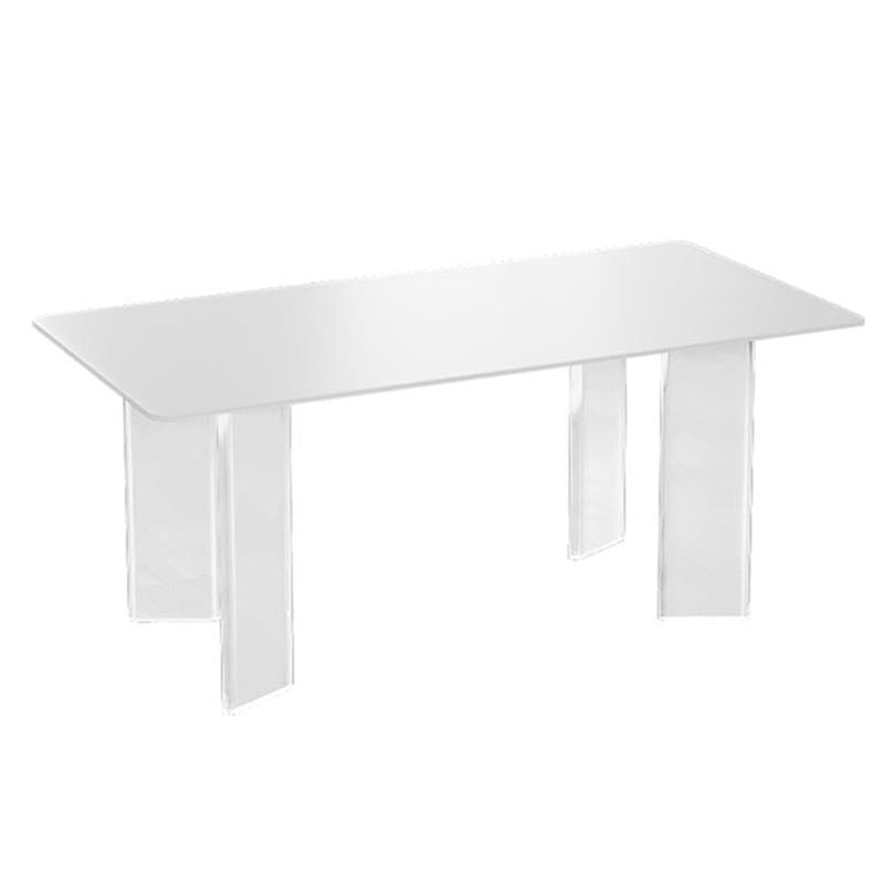 Modern White Dining Set Rectangle 1/2/4/5/7 Stone and Acrylic Pieces Dinette Set