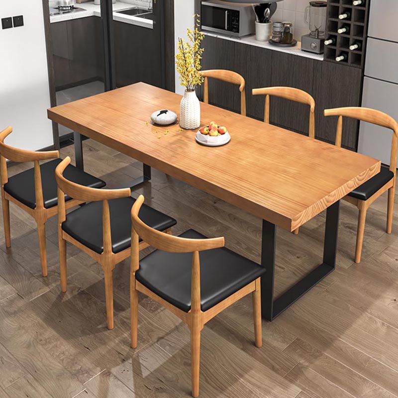 Modern 1/5/7 Pieces Dining Set Rectangle Pine Wood Dining Table for Dining Room Kitchen