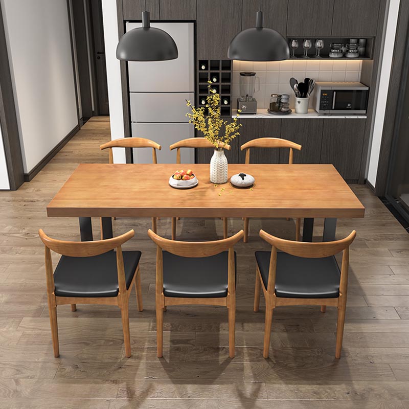 Modern 1/5/7 Pieces Dining Set Rectangle Pine Wood Dining Table for Dining Room Kitchen