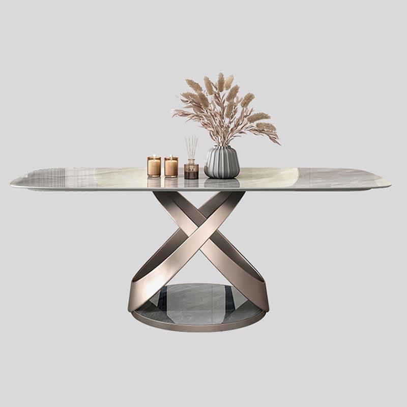 Nordic Sintered Stone Top Dining Set Rectangular 1/4/5/6/7 Pieces Dining Room Table Set