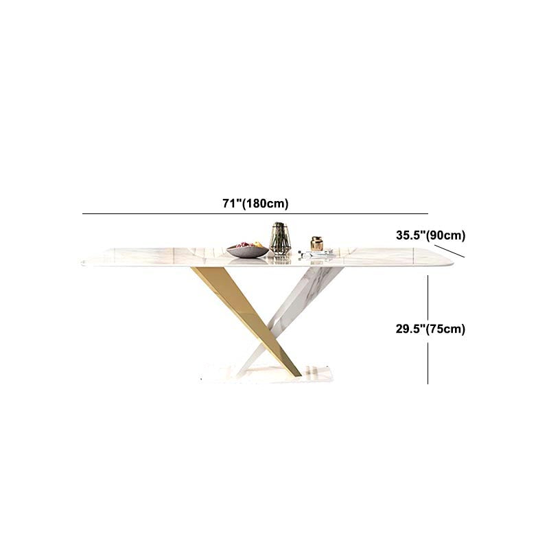Glam Dining Table Set 1/2/5/7 Pcs Rectangle Dining Table with Upholstered Chairs